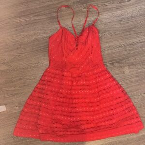 Guess Vibrant Coral Lace Summer Dress